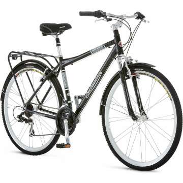 Schwinn Discover Adult Hybrid Bike for Men and Women, 700c Wheels, 21-Speeds, Step-Through or Step-Over Frame, Front and Rear Fenders, Rear Cargo Rack