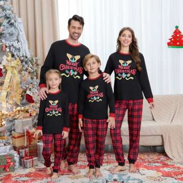 VS&LLWQ Family Christmas Pjs Matching Sets Christmas Pajamas for Family Christmas Elf Pjs Holiday Xmas Jammies Set(AB13-Men, Small)