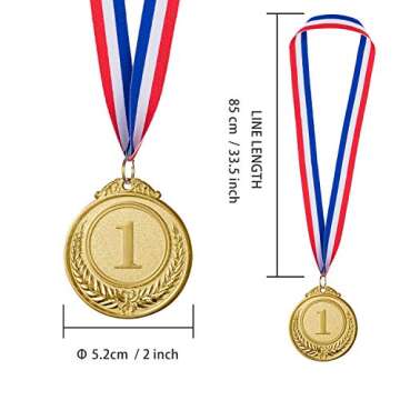 Favide 12 Pieces Gold Silver Bronze Award Medals-Winner Medals Gold Silver Bronze Prizes for Competitions, Party,Olympic Style, 2 Inches