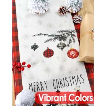 Christmas Buffalo Linen Table Runner Set - 72 Inches