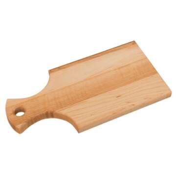 Labell Handle Serving Boards - Small Canadian Maple Hardwood Cutting Board for Meats, Vegetables, Fruits, and Cheeses - Flat Paddle Chopping Board Perfect for Charcuterie (5" x 10" x 0.75")