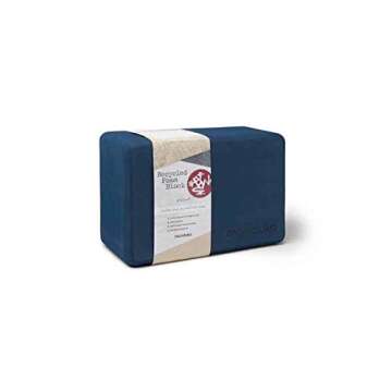 Manduka Recycled High Density EVA Foam Yoga Block – Contoured Edges for Comfort, Firm Stability for Balance and Support in Any Yoga Pose, Midnight, 9''L x 6''H x 4''D