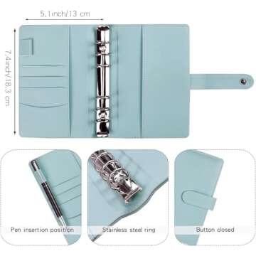 LXWHYP Money Saving Binder, Savings Challenges Book with for Cash Envelopes, 12pcs Zipper Envelopes A6 Budget Binder, Budget Planner for Managing Budgets and Saving Money -(Blue-7.4IN)