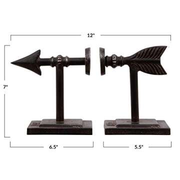 Bronze Arrow Shaped Cast Iron Bookends by Creative Co-Op