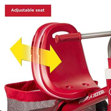 Radio Flyer Ultimate All-Terrain Stroll 'N Trike, Kids and Toddler Tricycle, Red Toddler Bike, For Ages 9 Months - 5 Years, Air Tire