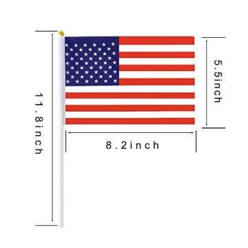 25 Pack Hand Held Small Mini Flag USA US Flag American Flag Stick Flag Round Top National Country Flags,Party Decorations Supplies For Parades,World Cup,Festival Events ,International Festival.