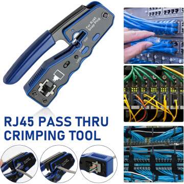 RJ45 Crimping Tool Kit for Cat5e & Cat6 Ethernet