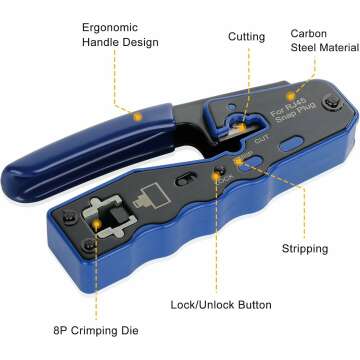 RJ45 Crimping Tool Kit for Cat5e & Cat6 Ethernet