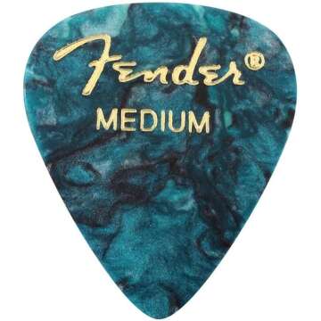 Fender Premium Ocean Turquoise Guitar Picks 12-Pack - Medium 351 Shape