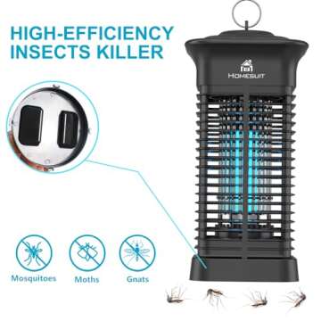 Homesuit Bug Zapper 15W for Outdoor and Indoor, High Powered 4000V Electric Mosquito Zappers, Mosquito Killer, Electronic Mosquito Light Bulb Lamp for Home Backyard Patio