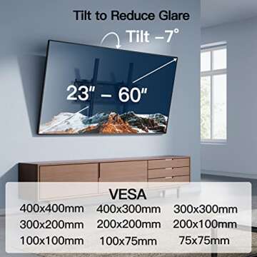 PERLESMITH Tilting TV Wall Mount for 23-60 in TVs