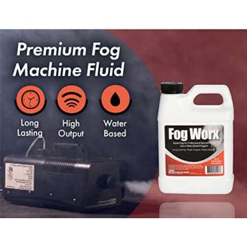 FogWorx Fog Juice - 1 Quart of Premium Odorless Fog Fluid (32 oz) - Medium Density, High Output, Long Lasting Fog Machine Fluid for 400 Watt to 1500 Watt Machines