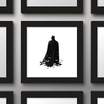 Trends International Gallery Pops DC Comics The Batman - Bat Cape Graphic Wall Art, Black Framed Version, 12'' x 12''