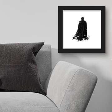 Trends International Gallery Pops DC Comics The Batman - Bat Cape Graphic Wall Art, Black Framed Version, 12'' x 12''