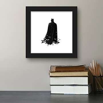 Trends International Gallery Pops DC Comics The Batman - Bat Cape Graphic Wall Art, Black Framed Version, 12'' x 12''