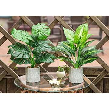 Der Rose 2 Pack Fake Plants Artificial Potted Faux Plants Indoor for Office Desk Home Farmhouse Decor