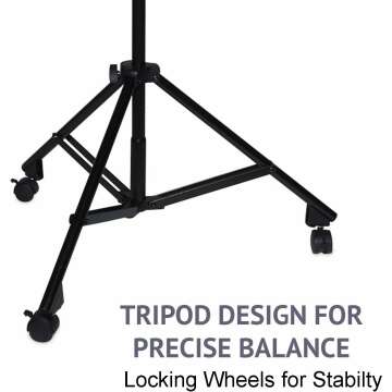 LyxPro Professional Microphone Stand Heavy Duty 90” Studio Overhead Boom Stand with Rolling Caster Wheels, 87” Extra Long Telescoping Arm Mount, Foldable Tripod Legs & Adjustable Counterweight