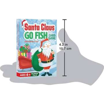 Santa Claus Go Fish – A Family Christmas Game for Kids Ages 4 & Up | Go Fish, Old Maid, and Slap Jack in One Deck (Holiday Stocking Stuffers, Gift for Boy or Girl, Fun Family Board Game Night)