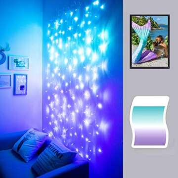 Curtain Lights - Turquoise, Teal & Lavender LED Fairy Lights for Bedroom