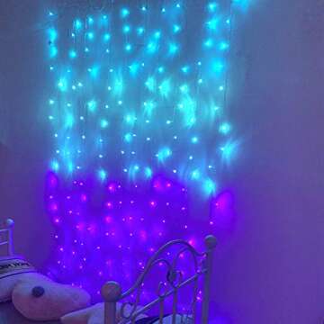 LED Curtain Lights - Turquoise & Lavender Twinkle Fairy Lights