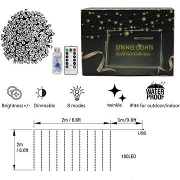 LED Curtain Lights - Turquoise & Lavender Twinkle Fairy Lights