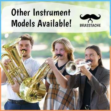 Brasstache Trumpet-stache XL Clip-on Mustache for Music