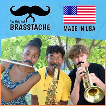 Brasstache Trumpet-stache XL Clip-on Mustache for Music