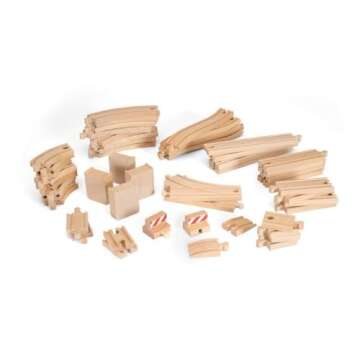 BRIO 33772 Special Track Pack - 50 Piece Set of Wooden Railway Tracks | Ideal for Creative Kids Age 3 and Up | Safety Tested | Compatible with All BRIO Railway Toys | FSC Certified