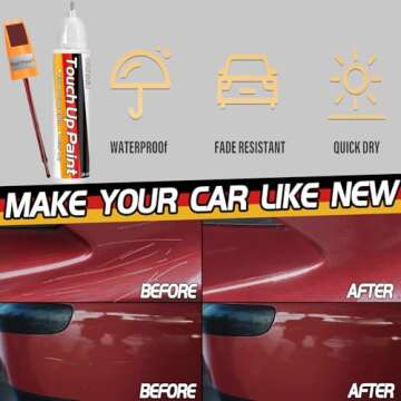 Touch Up Paint for Cars, Car Paint Scratch Repair, Two-In-One Car Touch Up Paint Fill Paint Pen, Quick & Easy Solution to Repair Minor Automotive Scratches 0.8 fl oz (Red Pearl)