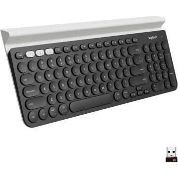 Logitech K780 Multi-Device Wireless Keyboard for Computer, Phone and Tablet – FLOW Cross-Computer Control Compatible – Speckles