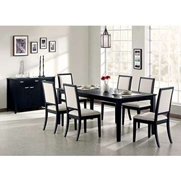 Coaster Home Furnishings Louise Rectangular Dining Table with 18-inch Leaf Black (101561)