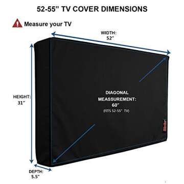 iBirdie Outdoor Waterproof TV Cover 52-55 Inch, Stylish Protection