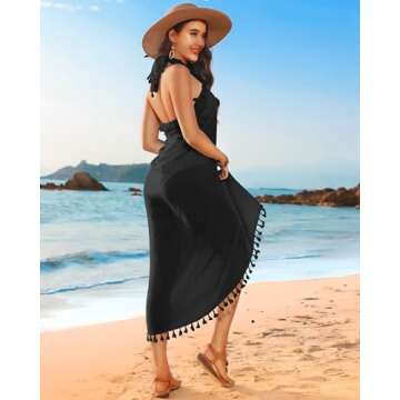 Eicolorte Cover Up Skirt Open Front Swimsuit Wrap Cover Ups Summer Beach Skirts With Slit For Women