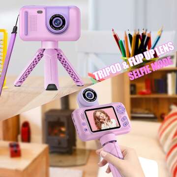 PURULU Kids Camera with Flip-up Lens