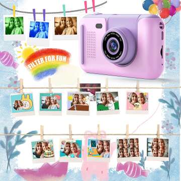 PURULU Kids Camera with Flip-up Lens