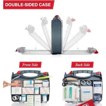 Swiss Safe 2-in-1 First Aid Kit - 348 Pieces for Car & Home