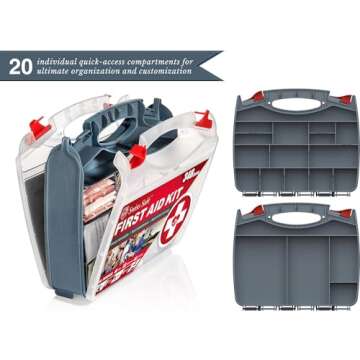 Swiss Safe 2-in-1 First Aid Kit - 348 Pieces for Car & Home