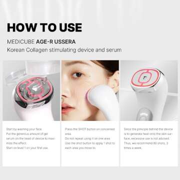 Medicube Age-R USSERA Facial Treatment Device - at-Home Skin Care Device for Collagen Stimulation Wrinkle Reduction, and Youthful Complexion - Korean Skin Care