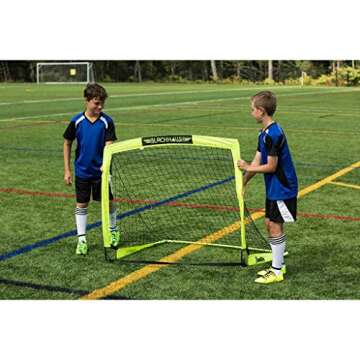 Franklin Sports Blackhawk Backyard Soccer Goal - Portable Kids Soccer Net - Pop Up Folding Indoor + Outdoor Goals - 4' x 3' - Optic Yellow