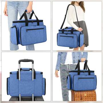 Sewing Machine Carrying Bag for Travel - Luxja Blue