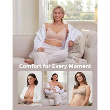 Momcozy Nursing Bras for Breastfeeding, YN21 Seamless Ultra Comfort Maternity Bra, Natural Shape, Pregnancy Sleep Bralette