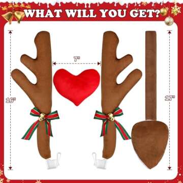 Reindeer Antlers Car Kit for Holiday Cheer