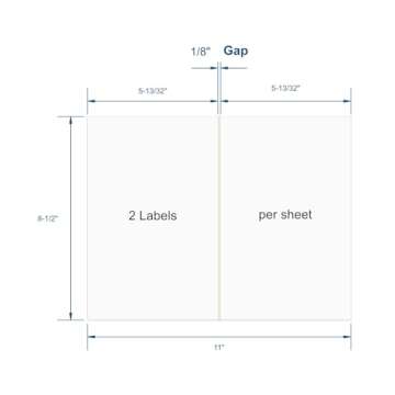 PACKZON Shipping Labels with Self Adhesive, Square Corner, for Laser & Inkjet Printers, 8.5 x 5.5 Inches, White, Pack of 200 Label