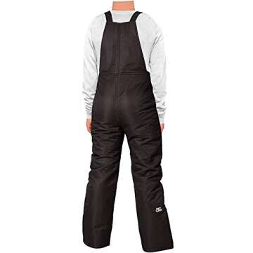 Arctix Kids Insulated Snow Bib Overalls, Black, X-Small Husky