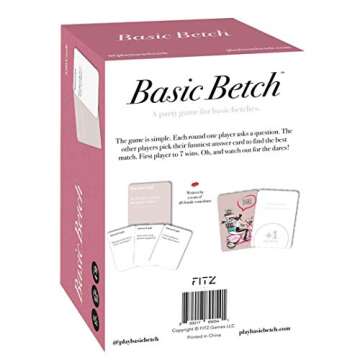 Fitz Games: Basic Betch, A Party Game for Basic Betchs, Perfect for a Girls Night Card Game, Bachelorette Party Games, 350 Bubbly Cards