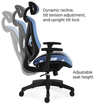 Union & Scale Flexfit Dexley Mesh Task Chair, Blue, 2/Pack (UN59375V-CCVS)