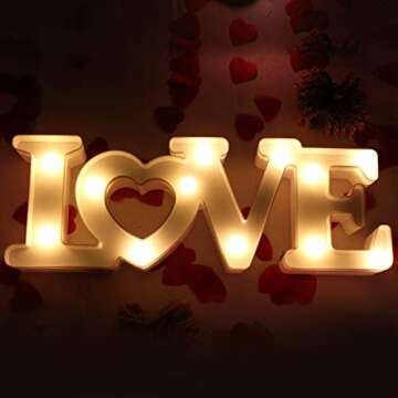 Cheerin Valentines Day Decoration - Love Marquee Letters - Love Light Up Sign - Romantic Lighted Letters for Wedding & Home - White