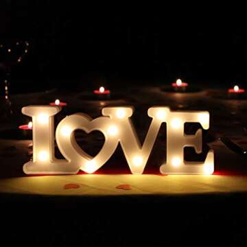 Cheerin Valentines Day Decoration - Love Marquee Letters - Love Light Up Sign - Romantic Lighted Letters for Wedding & Home - White