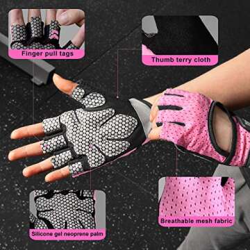 Xinluying Workout Gloves for Men Women - Gym Training Gloves for Fitness Exercise Weight Lifting Crossfit Bodybuilding Pink Small