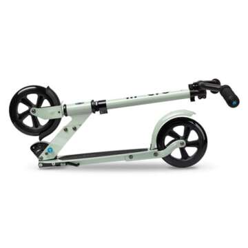 Micro Kickboard - Speed Deluxe Foldable Scooter, 180 mm 2-Wheeled, Adjustable Handlebars, Smooth, Quiet Ride, for Teens and Young Adults (Clay)